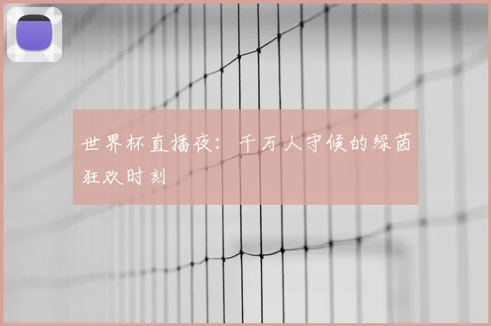 世界杯直播夜：千万人守候的绿茵狂欢时刻